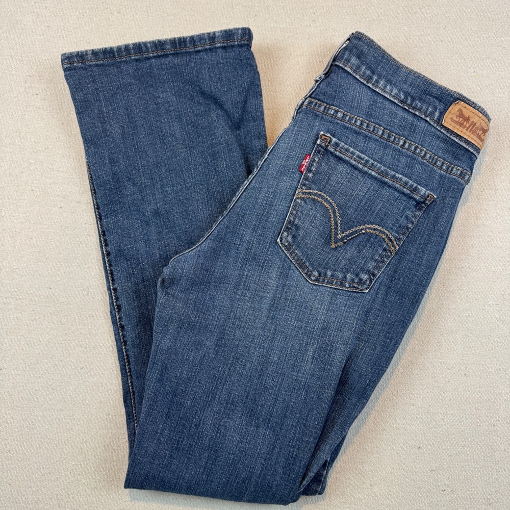 Levi's 8S 515 Bootcut Jeans Womens Blue Medium Wash Mid Rise Stretch Denim